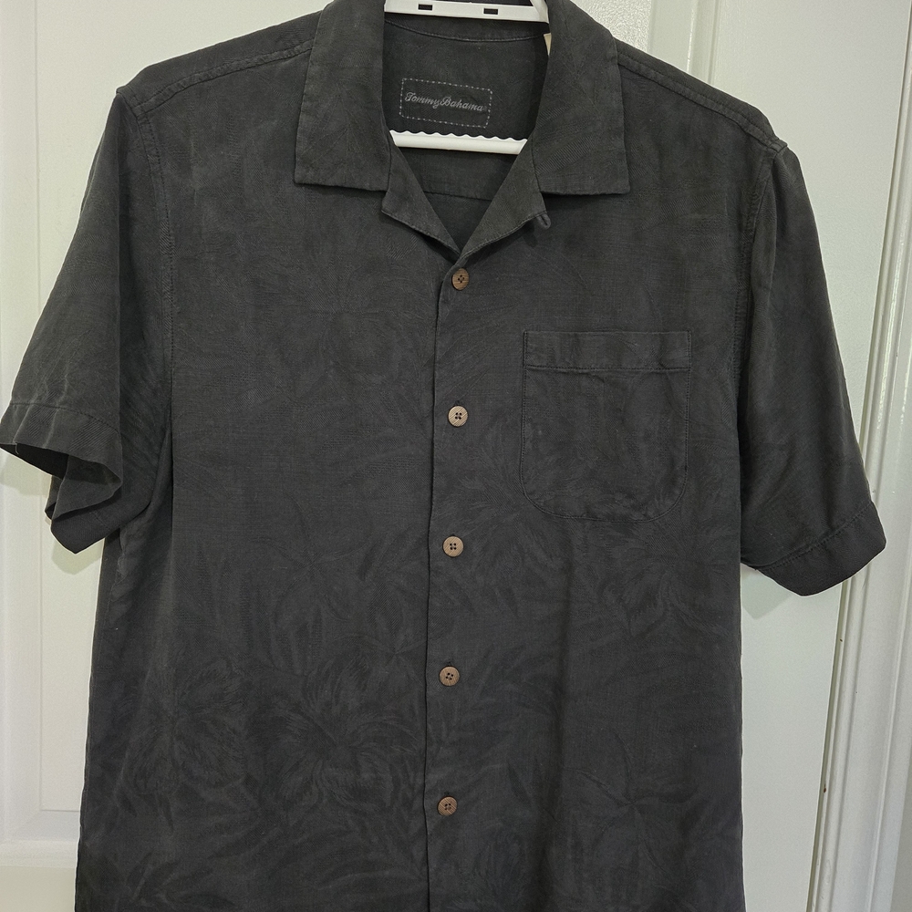 Tommy Bahama Charcoal Silk Shirt
